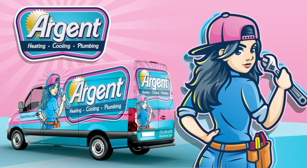 Branding design for a woman-owned HVAC comapany.